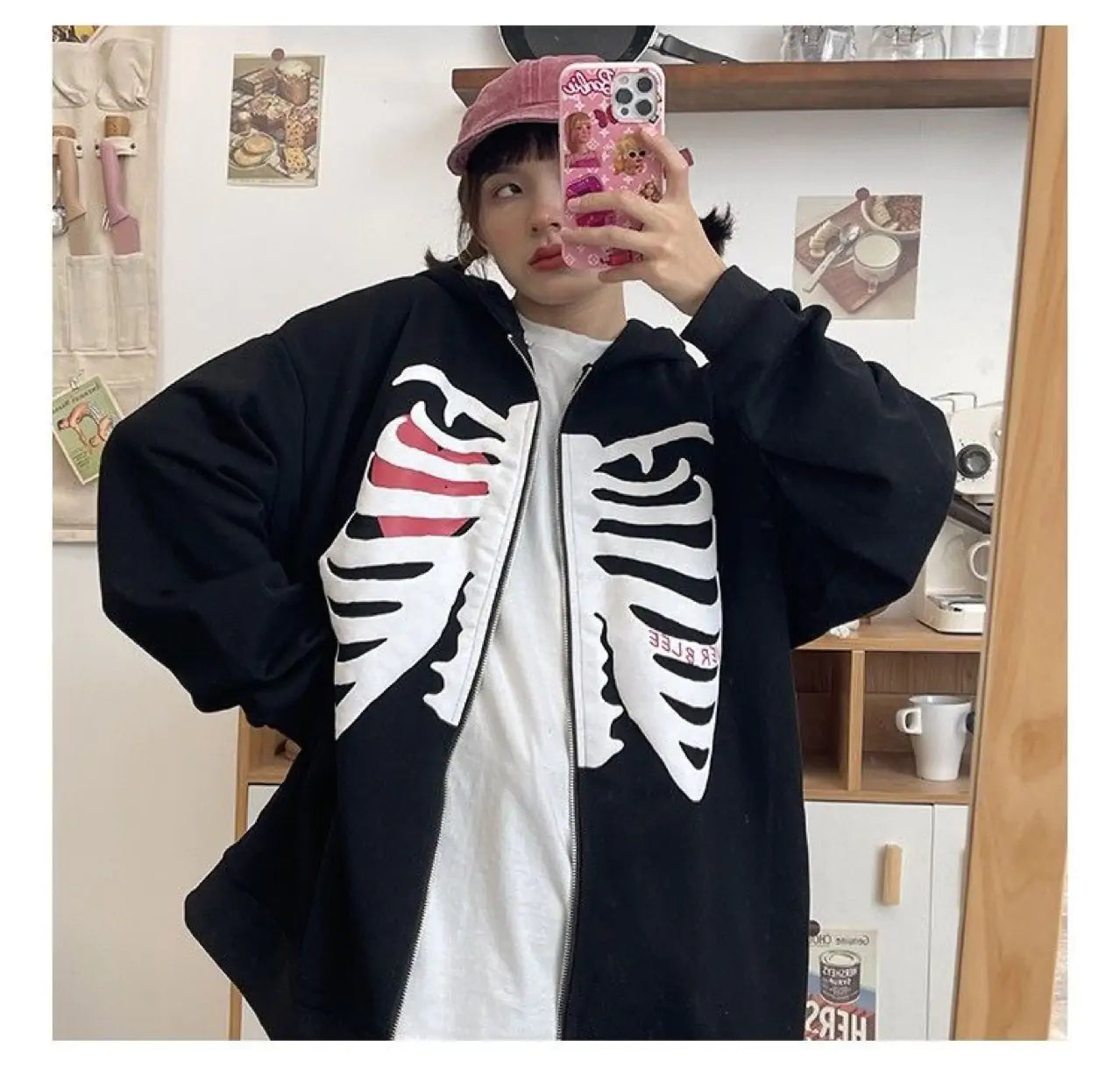 Skeleton Print Premium Hoodie